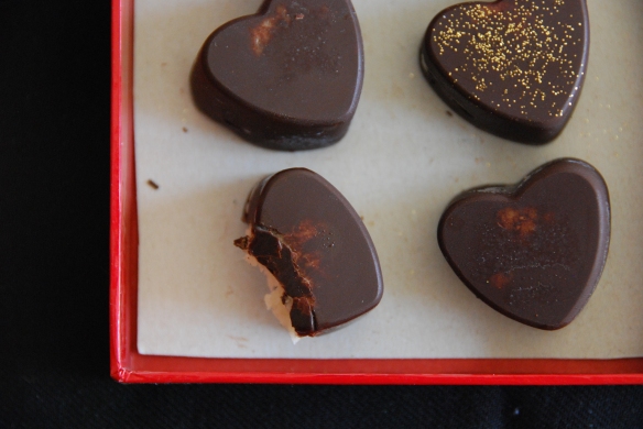 Minty-Marzipan Filled Chocolate Hearts | The Graceful Kitchen